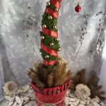 DIY Élő Grincsfa arany-piros kb. 60 cm magas