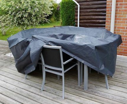 Kerti takaró téglalap alakú asztalhoz és székekhez 70x170x130 cm